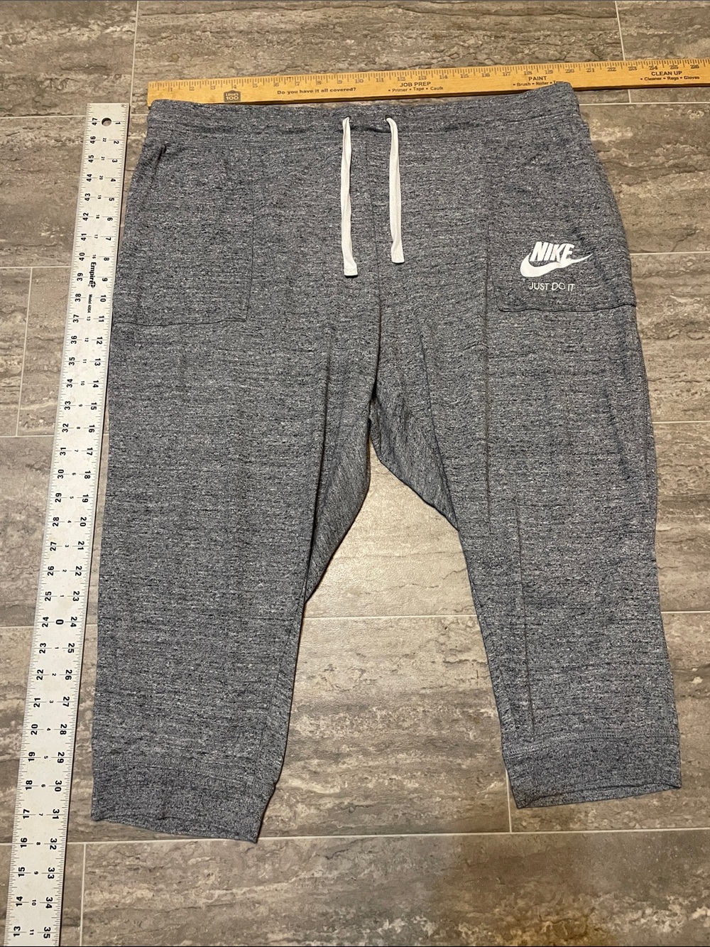 Nike Women's Sportswear Gym Vintage Capri Sweatpants Heathered Gray XXL - Picture 5 of 9